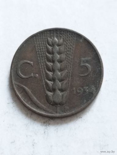 Италия 5 сентизим 1934
