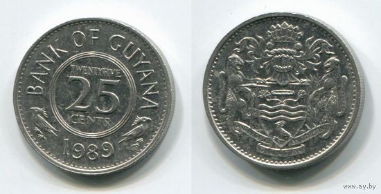 Гайяна. 25 центов (1989)