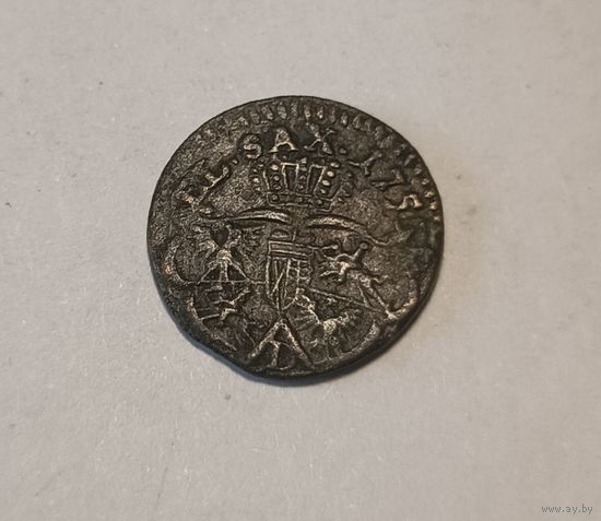 Аўгуст III Саксонскi. Солид 1753, буква D, не частый