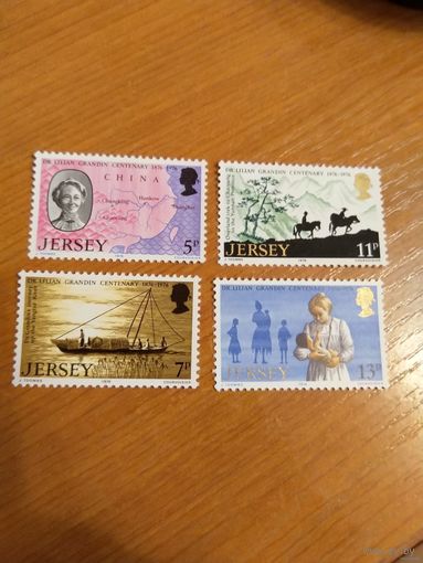 1976 Великобритания Джерси 100 лет со Дня рождения доктора Лилиан Мэри Грандинс медицина чистая полная серия MNH** (2-10)