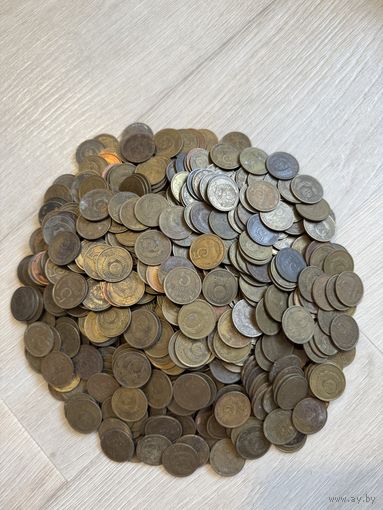 5 копеек 1961-91. Лот 3,27 кг (около 650 штук)