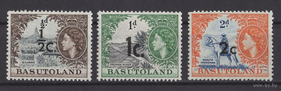 Басутоленд /Basutoland 1961** Елизавета II надпечатка SG#58-60