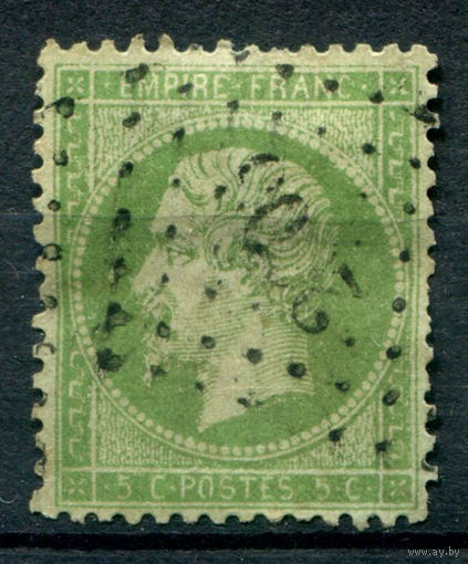 Франция (Империя) - 1862/72г. - император Наполеон III, 5 с - 1 марка - гашёная [Mi 19]. #2-Fr-25-A-1