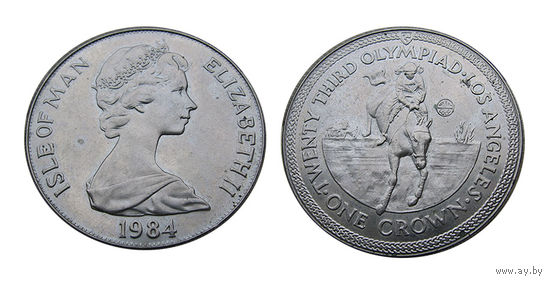 Остров Мэн 1 крона, 1984 XXIII летние Олимпийские Игры, Лос-Анджелес 1984