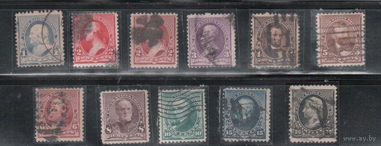 США-1890-1893, (Скотт.219-229), гаш. , Стандарт, Президенты ,