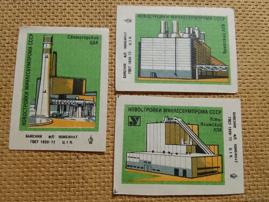 Спичечные этикетки ф.Бийск. Новостройки Минлесбумпрома СССР.1984 год