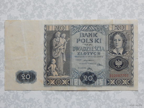 Польша 20 злотых 1936г.
