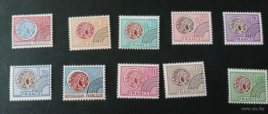 Франция** марки с предварительным гашением 1960-1970 годов