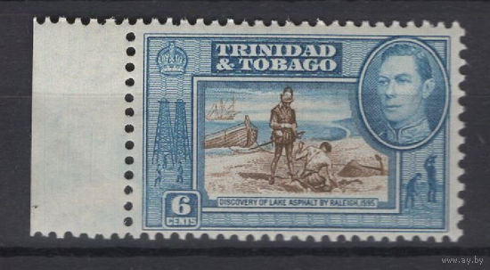 1938 ТРИНИДАД и ТОБАГО / TRINIDAD & TOBAGO ** Георг VI, Колонизация, 1 марка с левым полем Mi-138