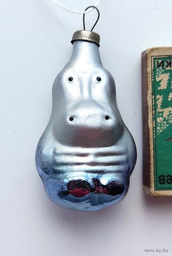 Ёлочная игрушка. Бегемотик. Н-62.