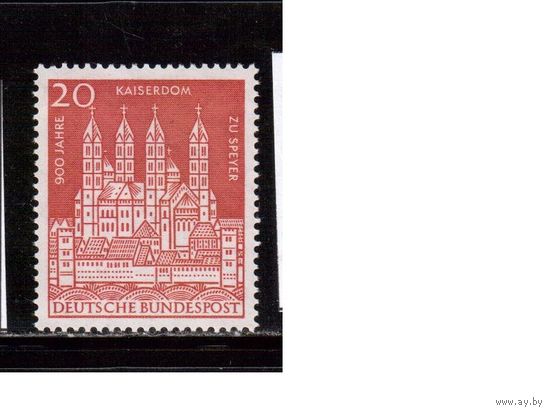 Германия(ФРГ)-1961,(Мих.366), *(след от накл.) , Замок