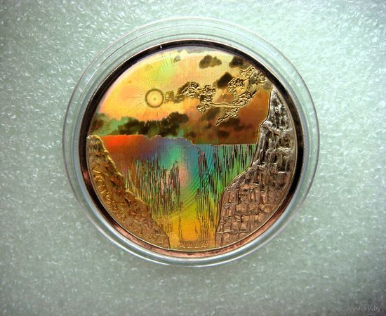 10 франков 2003 год. Конго. Водопад Виктория. Серебро. Голограмма. Редкая.