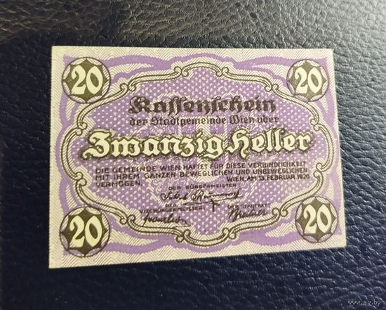 Нотгельд Австрия Вена 20 геллеров 1920