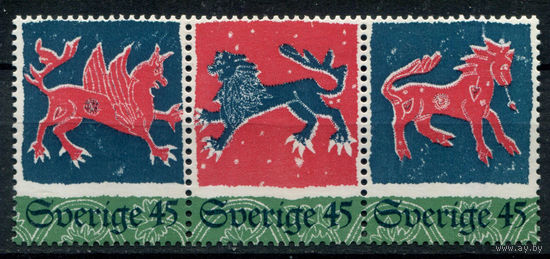Швеция - 1974г. - Рождество, мозаика - 3 марки - сцепка - MNH. Без МЦ!