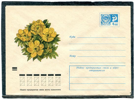 СССР 1973. ХМК. Конверт. Цветы. Весенник зимний