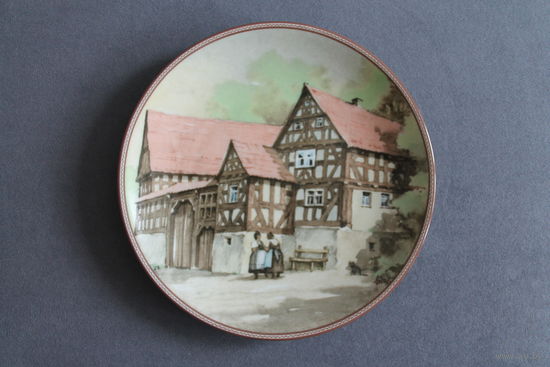 Тарелка коллекционная настенная [1984г., Германия, Koenigszelt Bayern, Сельский дом, Bradex #22-K46-4.1] D=19,5см.