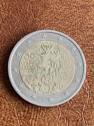 Германия 2 евро 2019 г 30 лет падения Берлинской стены