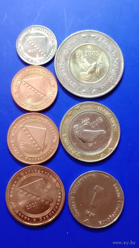 Босния и Герцеговина 7 штук набор монет 2009-2019