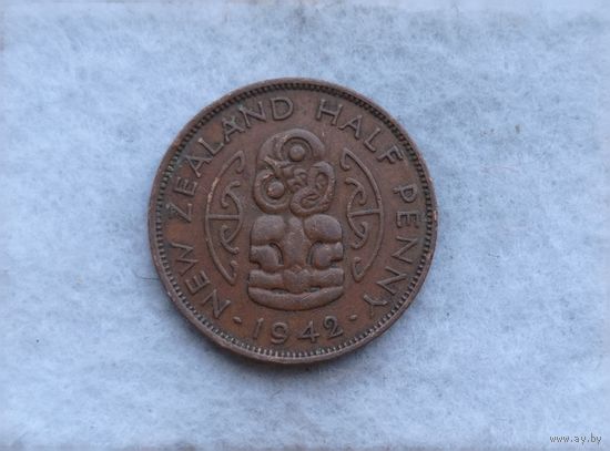 Werty71 Новая Зеландия 1/2 пенни 1942 Георг 6 Хей-Тики подвеска Маори