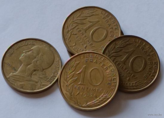 Франция. 10 сантимов 1972 года.