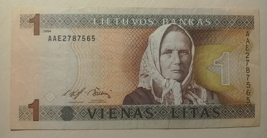 Торг! Литва. 1 лит 1994 года, серия ААЕ