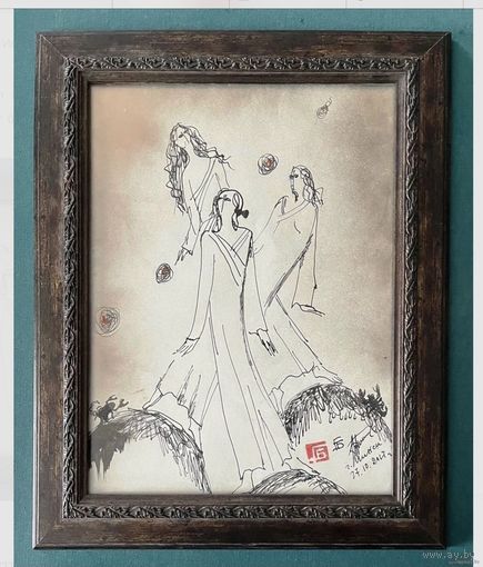 Буралкин Г.В Тушь, размер 30х40 см.