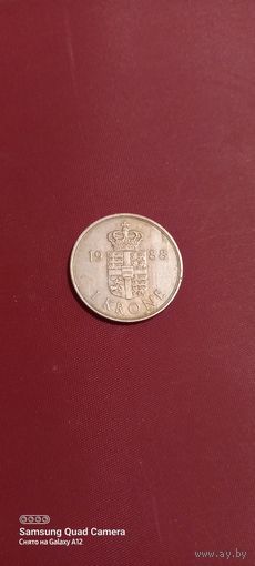 Дания, 1 крона 1988.
