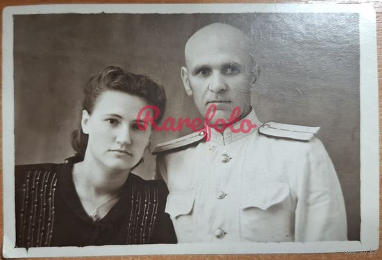 1950 Молодожены военный форма ретро фото