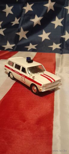 Машинка (модель) 1:43 deagostini ГАЗ-24-03 Волга скорой медицинской помощи.