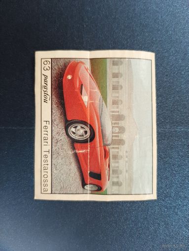 Вкладыш Parastou (Car 2000) #63. Редкая автосерия. Состояние отличное. В коллекцию.