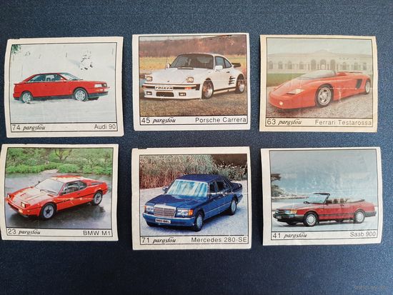 Вкладыши Parastou (Car 2000). Редкая автосерия. Состояние отличное. В коллекцию.