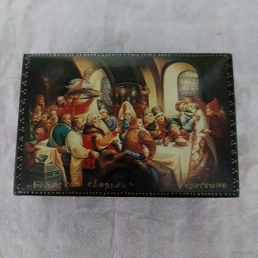 Шкатулка СССР. Федоскино. Свадьба.