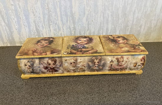 Шкатулка 225х75х45 мм 3 секции