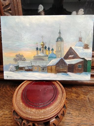 Художник В. Гурин картина зимняя Церковь
