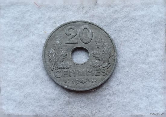 Werty71 Франция 20 сантимов 1943 Режим Виши