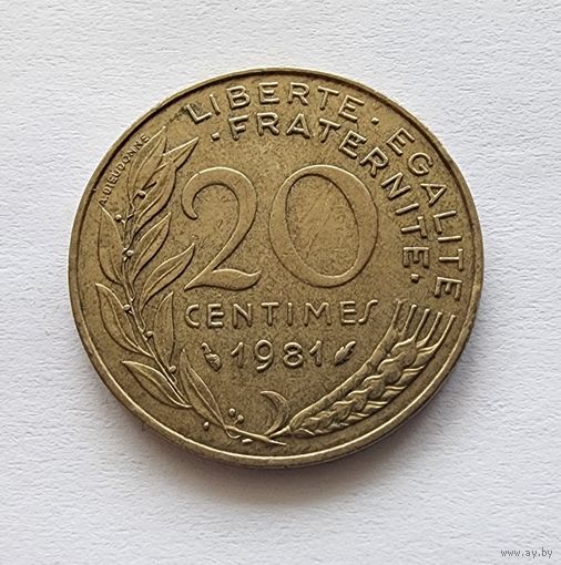 Франция 20 сантимов, 1981