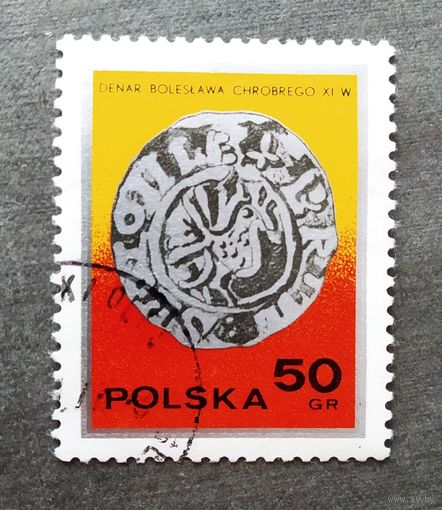 Марка Польша 1977 год Монета
