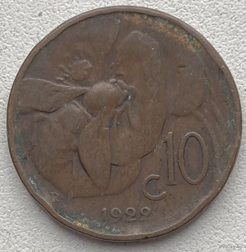 Италия 10 чентезимо 1929 г.