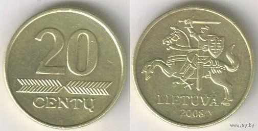 Литва. 20 центов (2008)
