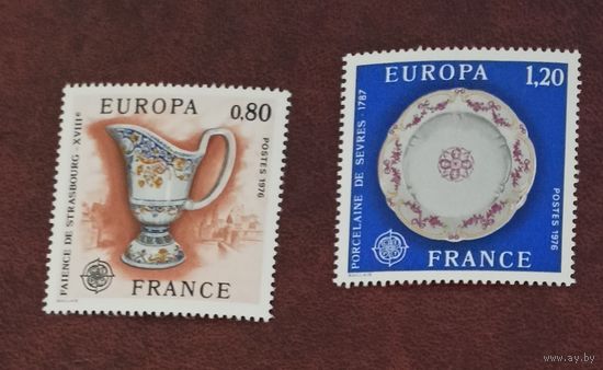 Франция** искусство Европа 1976  полная серия без наклеек и их следов