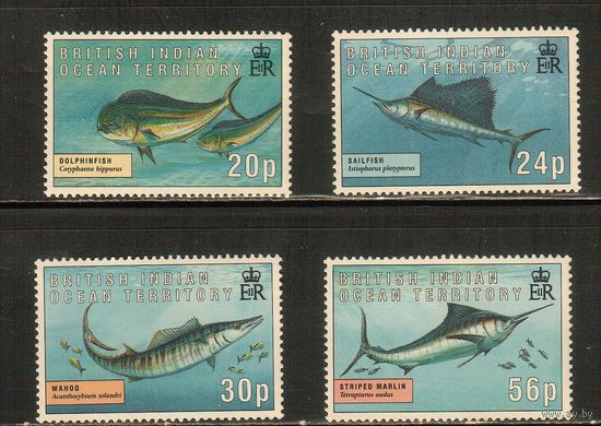 БИОТ(Британские территории  в Индийском Океане)-1995(Мих.175-178),  ** ,  Морская  Фауна , Рыбы (полная серия)