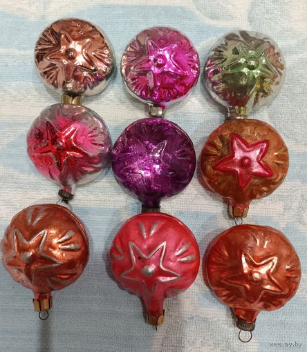 Елочные игрушки стекло, Агитация, звезда подвес