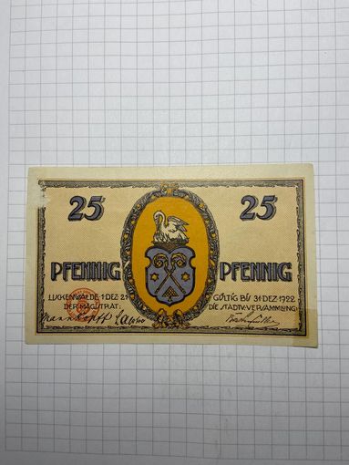 Нотгельд 25 пфеннигов Германия -3012