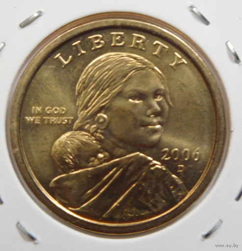 США 1 доллар 2006 Парящий орёл Сакагавея Индианка двор D