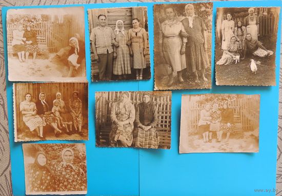 Фото "В деревне, на завалике", 1950-е гг., Гомельская обл., д. Красное, 8 шт.