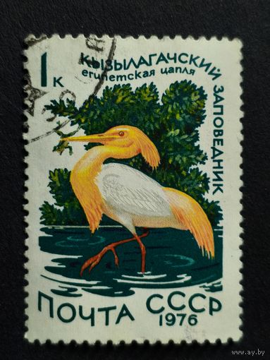 1976 СССР. Водоплавающие птицы. Египетская цапля