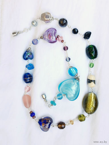 Бусы из муранского стекла (Murano), ручная уникальная работа