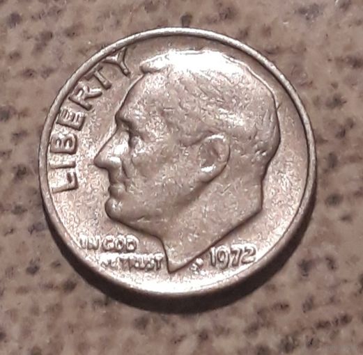 10 центов (дайм) 1972 США МД Филадельфия