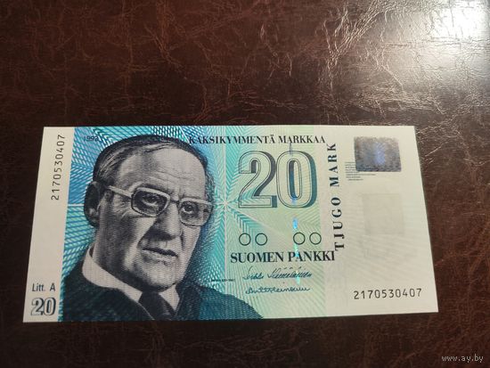 Финляндия 20 марок образца 1993 года UNC p123(7)