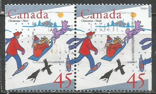 Канада. Рождество. 1996г. Mi#1605 D. Пара.